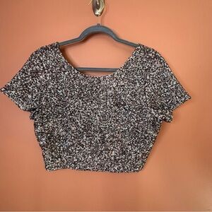 Billabong Glittering Bonze Sequined Crop Top